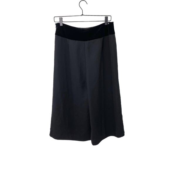 Jared Ross Pants Size 6 Black Culottes Wide Velour Waistline Cocktail Formal NEW - Picture 2 of 12